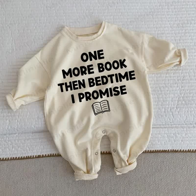 ONE MORE BOOK THEN BEDTIME I PROMISE Baby Beige Romper - Beige - 2-3T - image 1