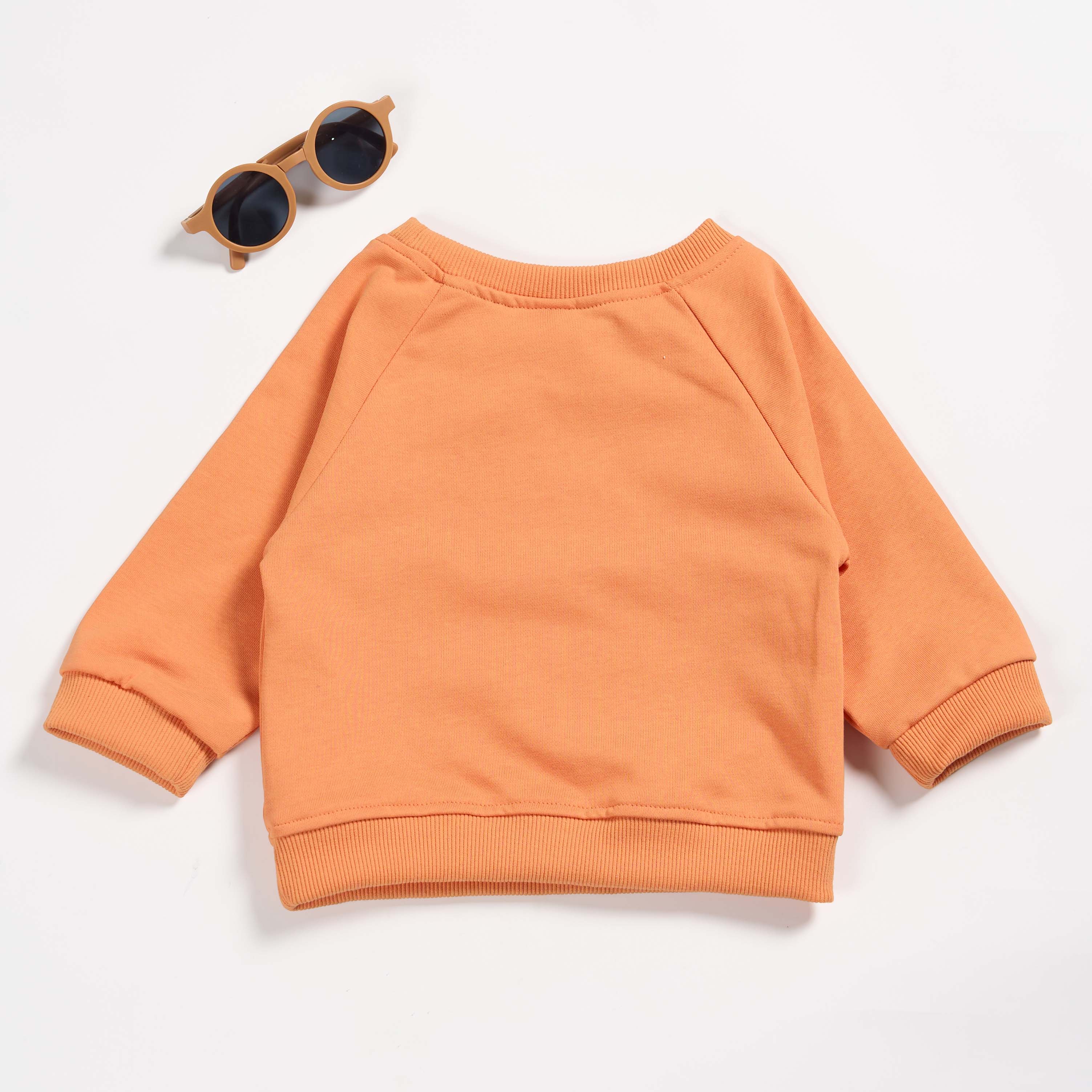 HAPPY HALLOWEEN Baby Toddler Bat Print Orange Sweatshirt - image 2