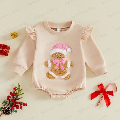 Baby Gingerbread Ruffle Bodysuit - Beige - 12-18M - image 1