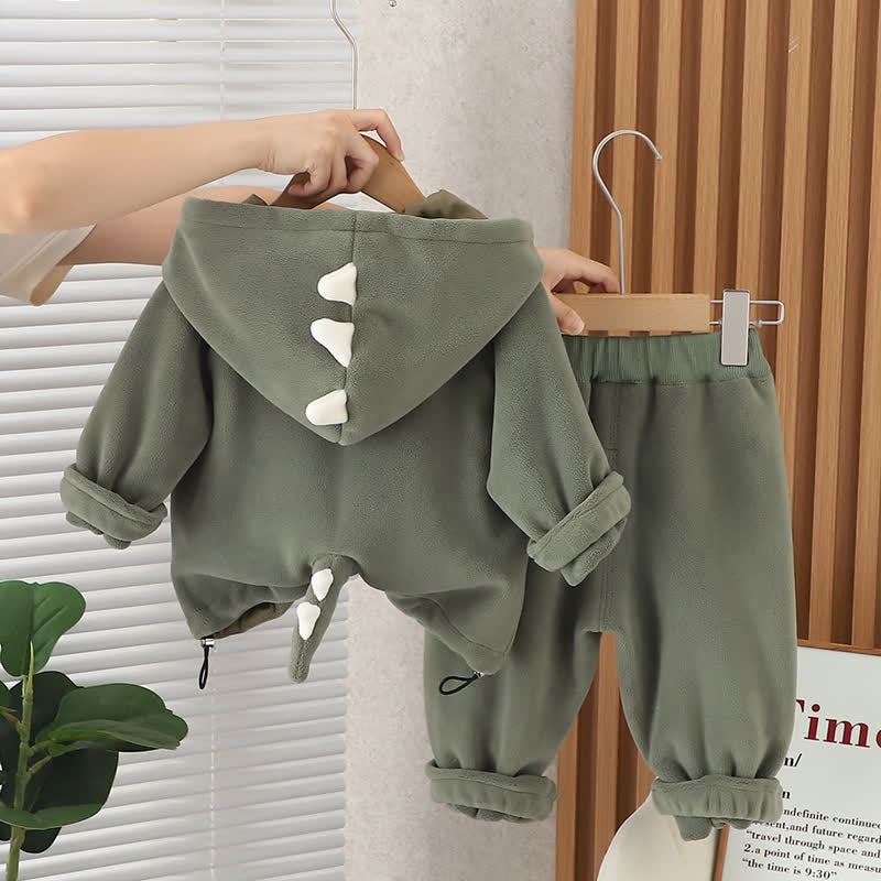 Baby Toddler Cozy Dinosaur Hooded Jacket and Pants 2-piece Set - image 4