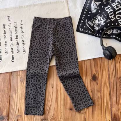 Baby Leopard & Star Print Ribbed Leggings - Gray - 2-3T - image 3