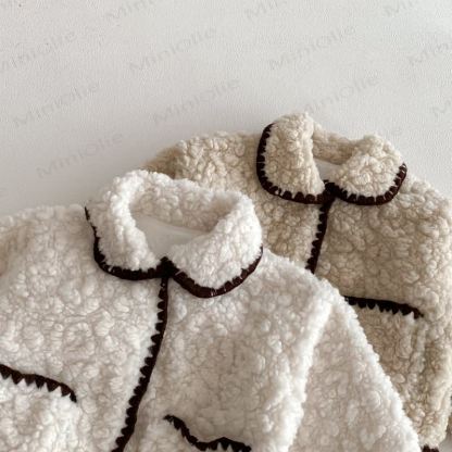 Baby Sherpa Contrast Trim Collar Jacket - image 5