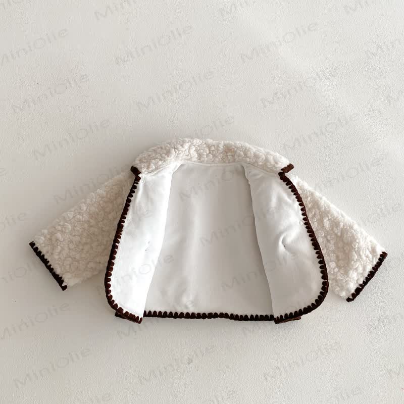 Baby Sherpa Contrast Trim Collar Jacket - image 10