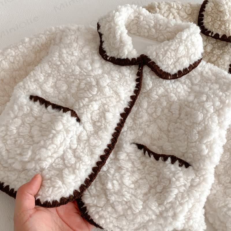 Baby Sherpa Contrast Trim Collar Jacket - image 9
