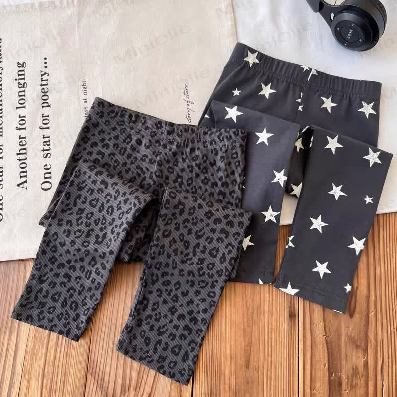 Baby Leopard & Star Print Ribbed Leggings - image 2