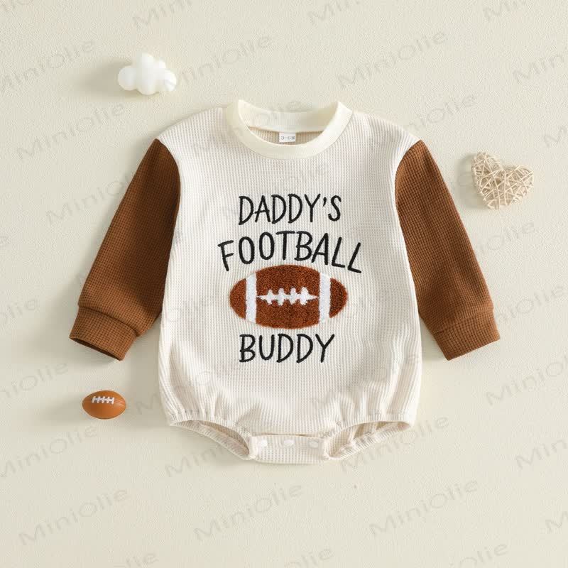 DADDY'S FOOTBALL BUDDY Baby Raglan Graphic Bodysuit - Brown - 12-18M - image 1