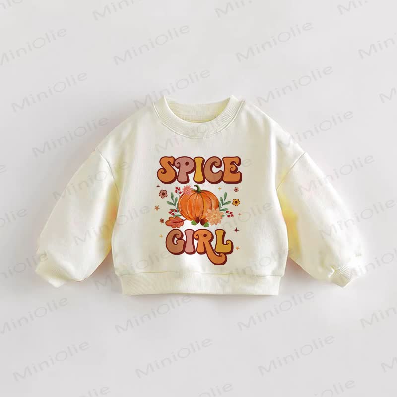 SPICE GIRL Baby Toddler Pumpkin Cream Sweatshirt - Cream - 3-5T - image 1