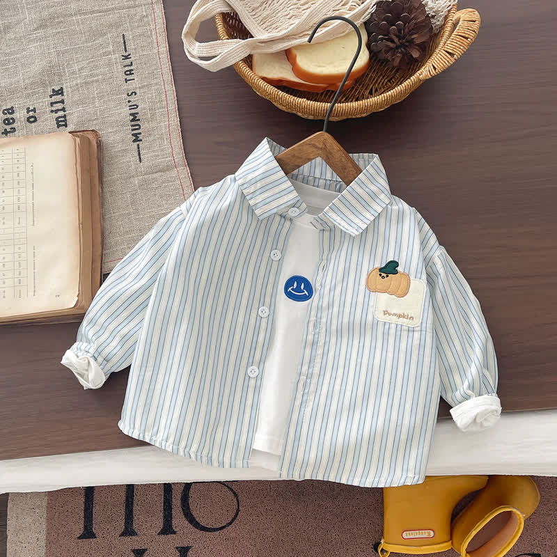 Baby Toddler Boy Plant Applique Pocket Shirt - Blue - 4-5T - image 3