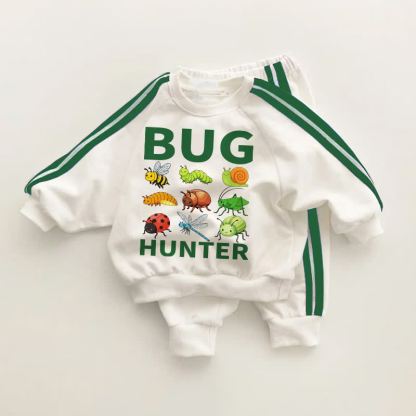 BUG HUNTER Baby Toddler Green Striped 2-piece Set - White&Green - 3-5T - image 1