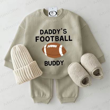 DADDY'S FOOTBALL BUDDY Baby Sweatshirt 2-piece Set - Grey Green - 2-3T - image 1