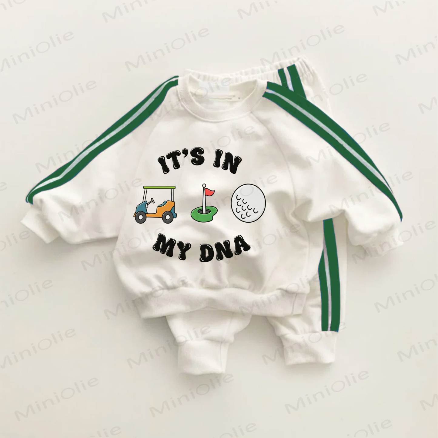 IT'S IN MY DNA Baby Toddler Green Striped 2-piece Set - White&Green - 3-5T - image 1