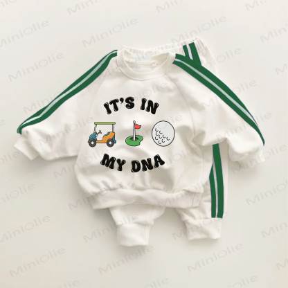 IT'S IN MY DNA Baby Toddler Green Striped 2-piece Set - White&Green - 3-5T - image 1