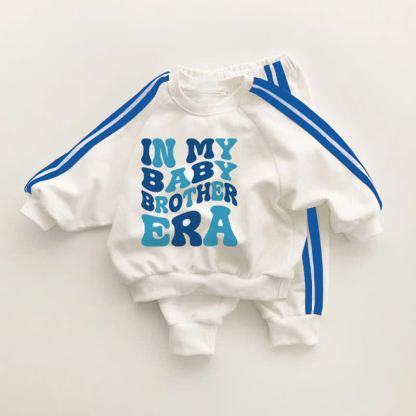 IN MY BABY BROTHER ERA Baby Blue Striped 2-piece Set - White&Blue - 3-5T - image 1