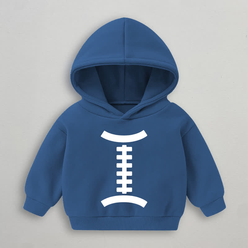 Baby Toddler Rugby Ball Pattern Blue Hoodie Sweatshirt - Blue - 3-5T - image 1
