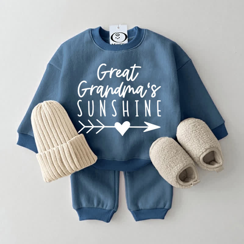 GREAT GRANDMA'S SUNSHINE Baby Sweatshirt 2-piece Blue Set - Blue - 2-3T - image 1