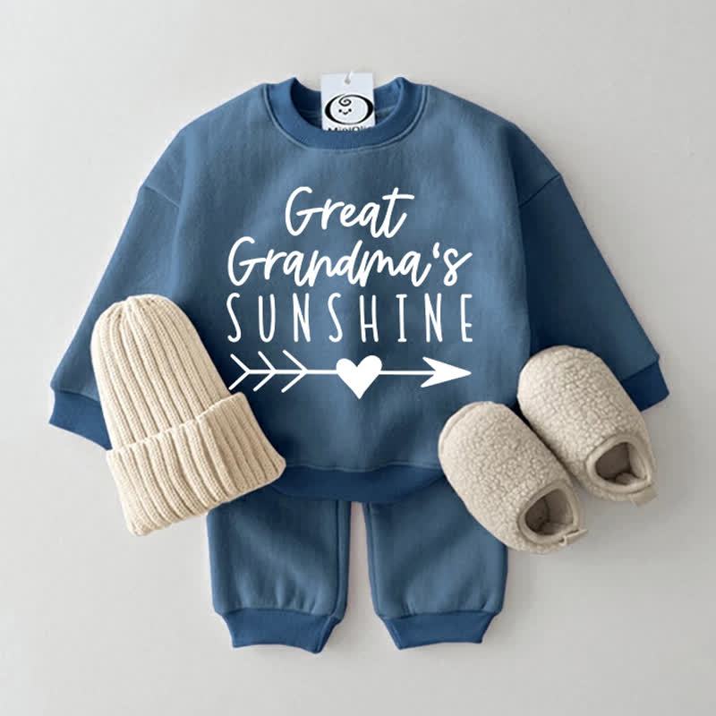 GREAT GRANDMA'S SUNSHINE Baby Sweatshirt 2-piece Blue Set - Blue - 2-3T - image 1