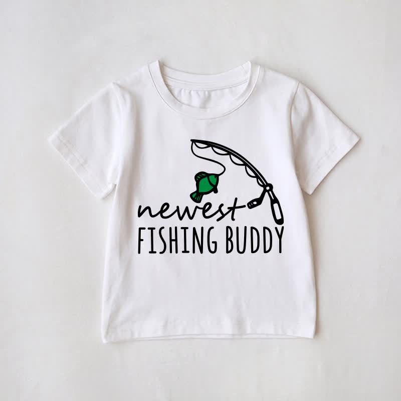 NEWEST FISHING BUDDY Baby White T-Shirt - White - Baby T-Shirt: 2-3T - image 1