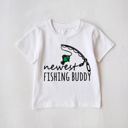 NEWEST FISHING BUDDY Baby White T-Shirt - White - Baby T-Shirt: 2-3T - image 1