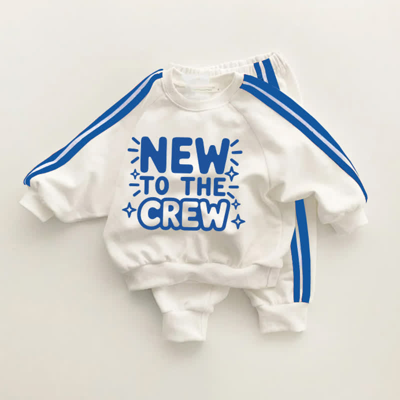 NEW TO THE CREW Baby Blue Striped 2-piece Set - White&Blue - 3-5T - image 1