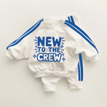 NEW TO THE CREW Baby Blue Striped 2-piece Set - White&Blue - 3-5T - image 1