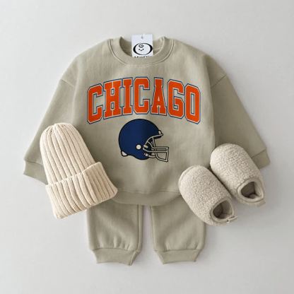 CHICAGO Baby Football Sweatshirt 2-piece Set - Grey Green - 2-3T - image 2