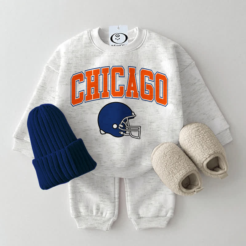 CHICAGO Baby Football Sweatshirt 2-piece Set - Light Grey - 2-3T - image 3