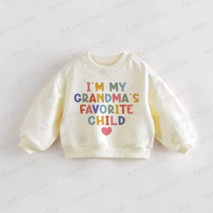 I'M MY GRANDMA'S FAVORITE CHILD Baby Toddler Cream Sweatshirt - Cream - 3-5T - image 1