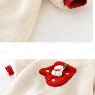 Baby Christmas Stocking Sherpa Romper - image 5