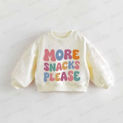 MORE SNACKS PLEASE Baby Toddler Cream Sweatshirt - Cream - 3-5T - image 1