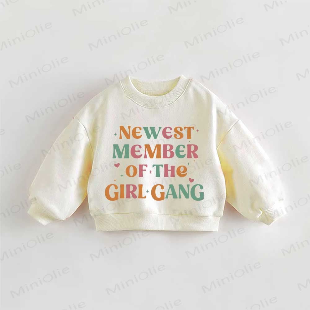 NEWEST MEMBER OF THE GIRL GANG Baby Toddler Cream Sweatshirt - Cream - 3-5T - image 1