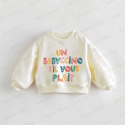UN BABYCCINO S'IL VOUS PLAIT Baby Toddler Cream Sweatshirt - Cream - 3-5T - image 1