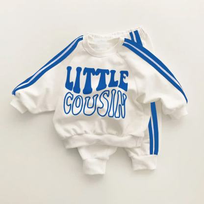 LITTLE COUSIN Baby Blue Striped 2-piece Set - White&Blue - 3-5T - image 1