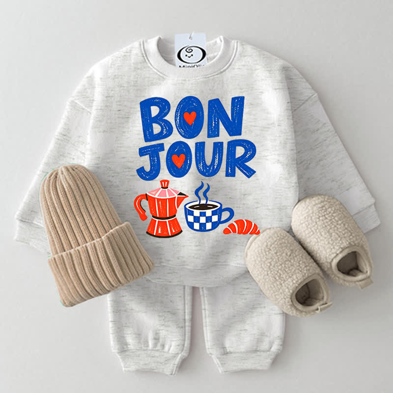 BONJOUR Baby Light Grey Sweatshirt 2-piece Set - Light Grey - 2-3T - image 1