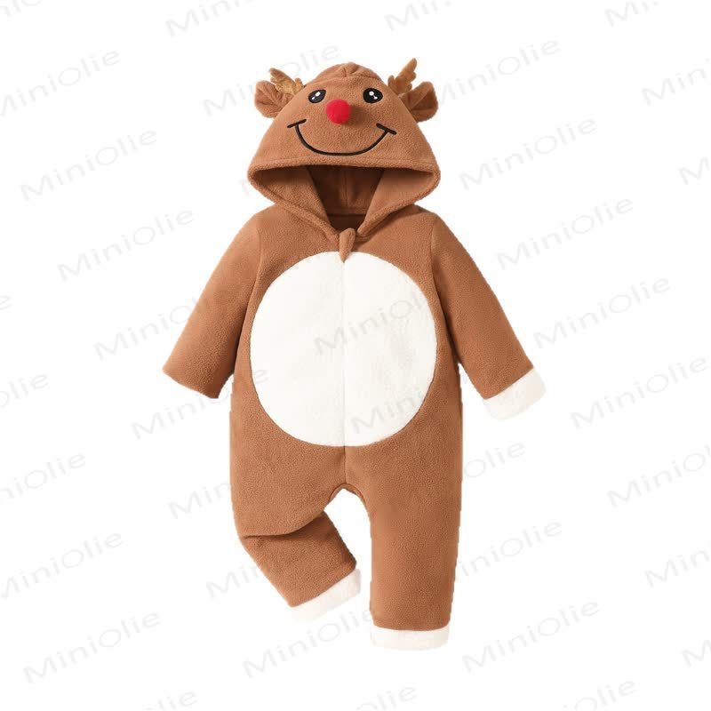 Baby Christmas Reindeer Hooded Romper - image 8