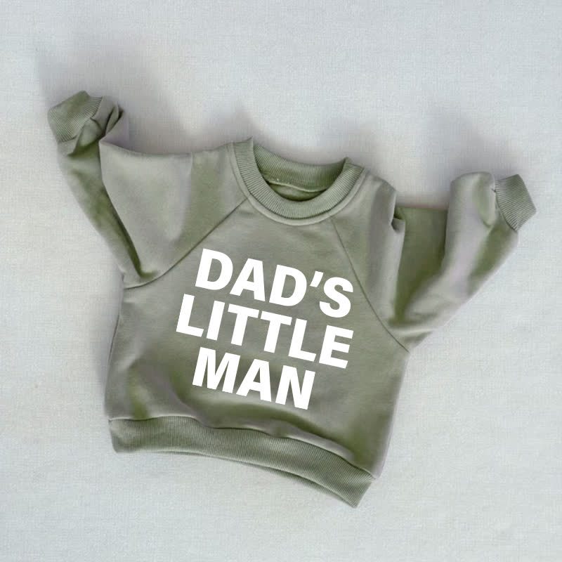 DAD'S LITTLE MAN Baby Toddler Grey Green Sweatshirt - Grey Green - 3-5T - image 1