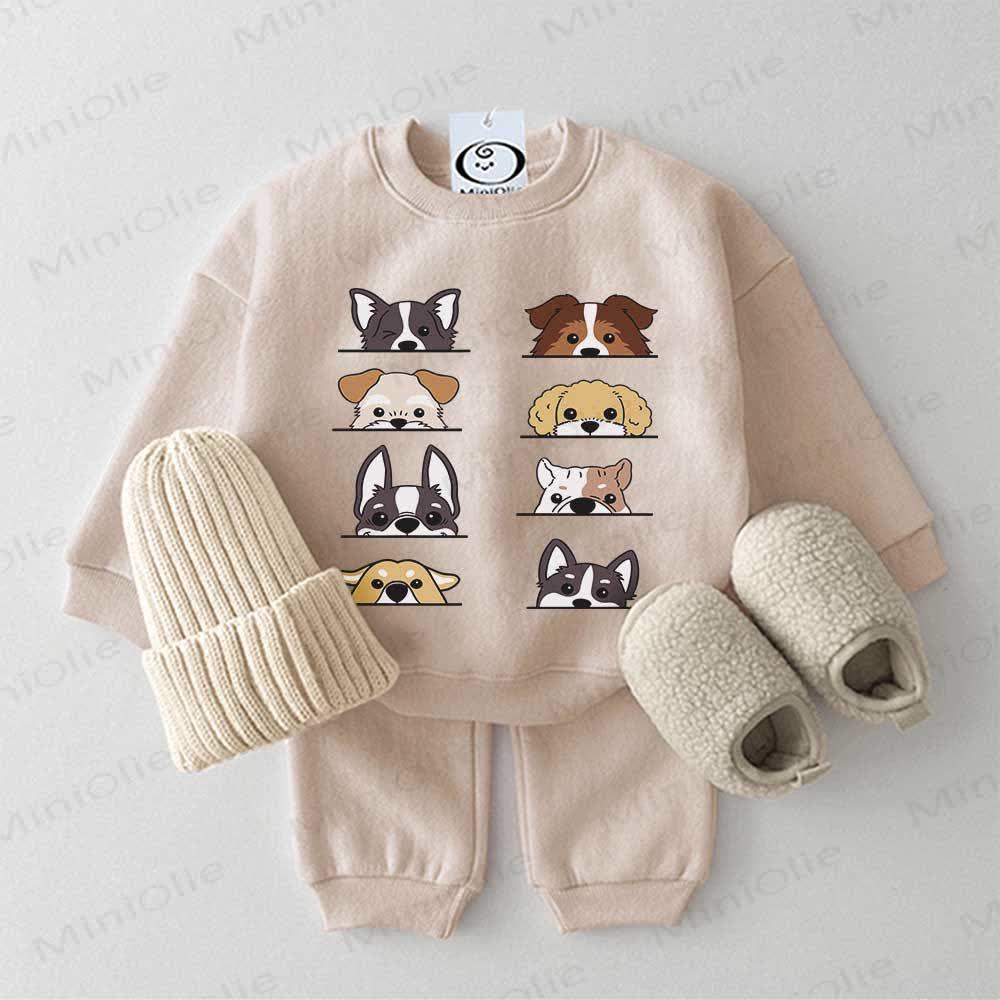  Baby Doggies Beige Sweatshirt 2-piece Set - Beige - 2-3T - image 1