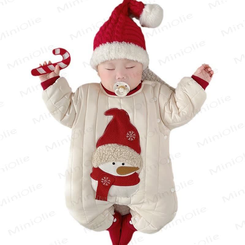 Baby Snowman Quilted Romper - image 4