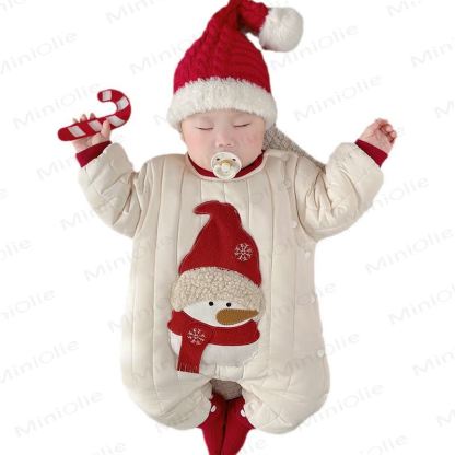 Baby Snowman Quilted Romper - image 4