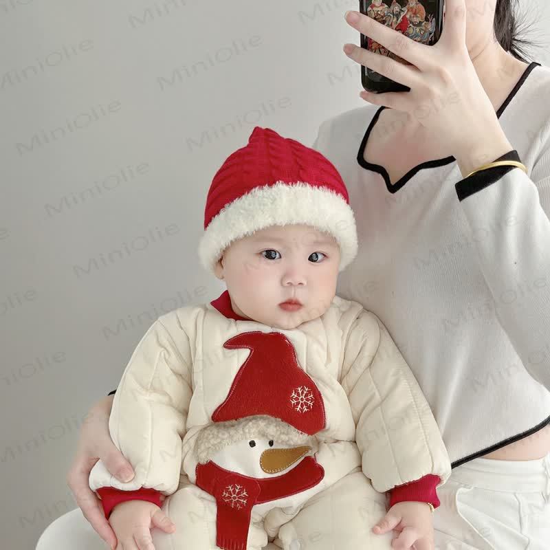 Baby Snowman Quilted Romper - image 2