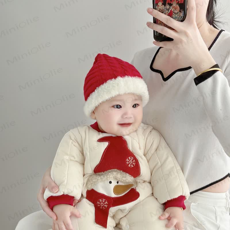 Baby Snowman Quilted Romper - image 3