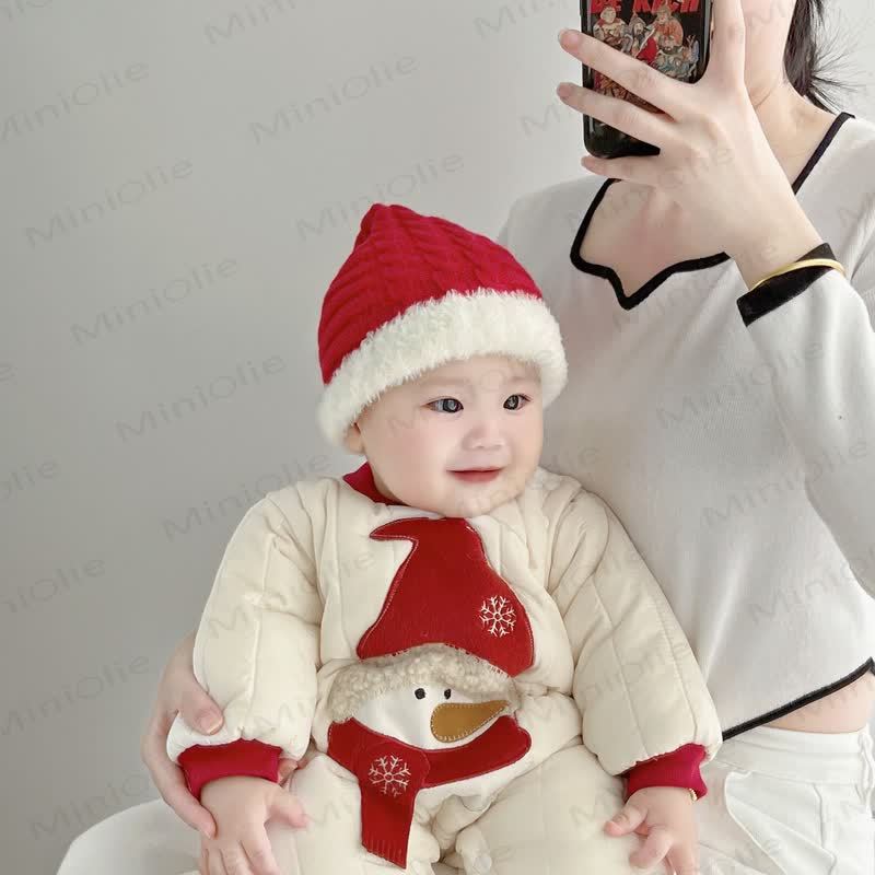 Baby Snowman Quilted Romper - image 3