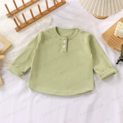 Toddler Multiple Color Options Casual Mock Neck Long Sleeve Tee - Aqua - 10-11T - image 7
