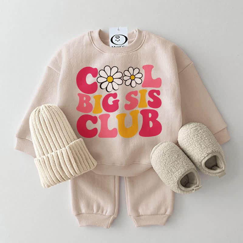 COOL BIG SIS CLUB Baby Sweatshirt 2-piece Set - Beige - 2-3T - image 2