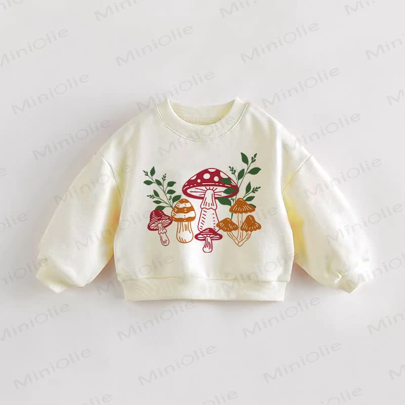 Baby Toddler Mushroom Cream Sweatshirt - Cream - 3-5T - image 1