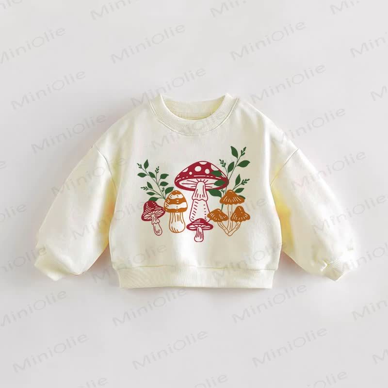 Baby Toddler Mushroom Cream Sweatshirt - Cream - 3-5T - image 1