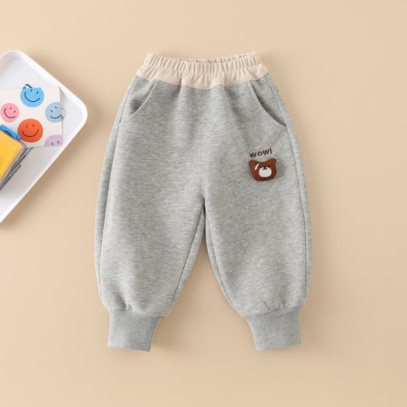 WOW! Baby Toddler Boy Bear Patch Jogger - Gray - 6-7T - image 3