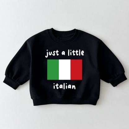 JUST A LITTLE ITALIAN Baby Toddler Flag Black Sweatshirt - Black - 3-5T - image 1