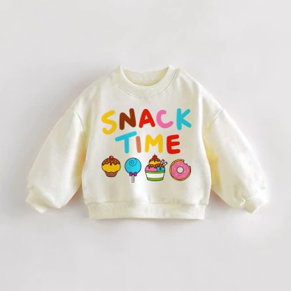 SNACK TIME Baby Toddler Food Cream Sweatshirt - Cream - 3-5T - image 1