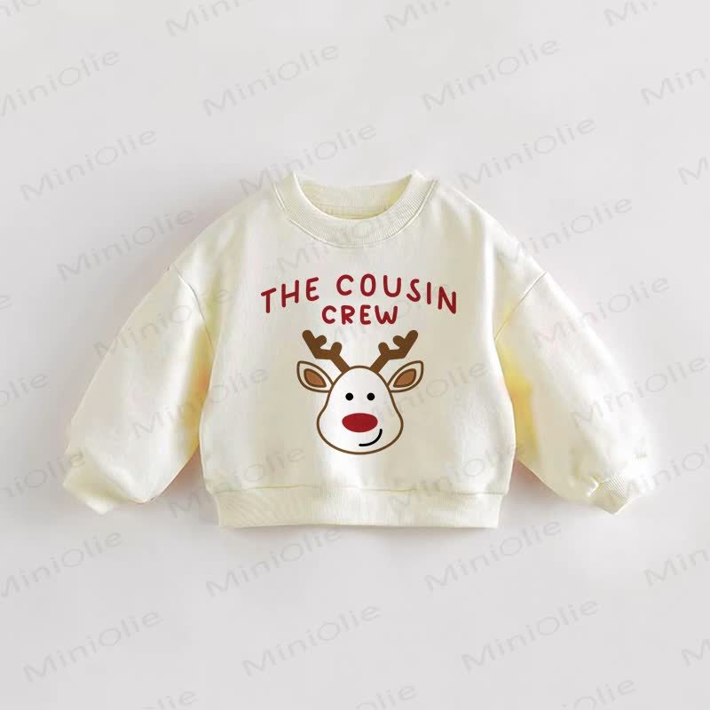 THE COUSIN CREW Baby Toddler Deer Cream Sweatshirt - Cream - 3-5T - image 1
