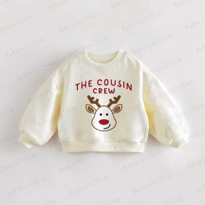 THE COUSIN CREW Baby Toddler Deer Cream Sweatshirt - Cream - 3-5T - image 1